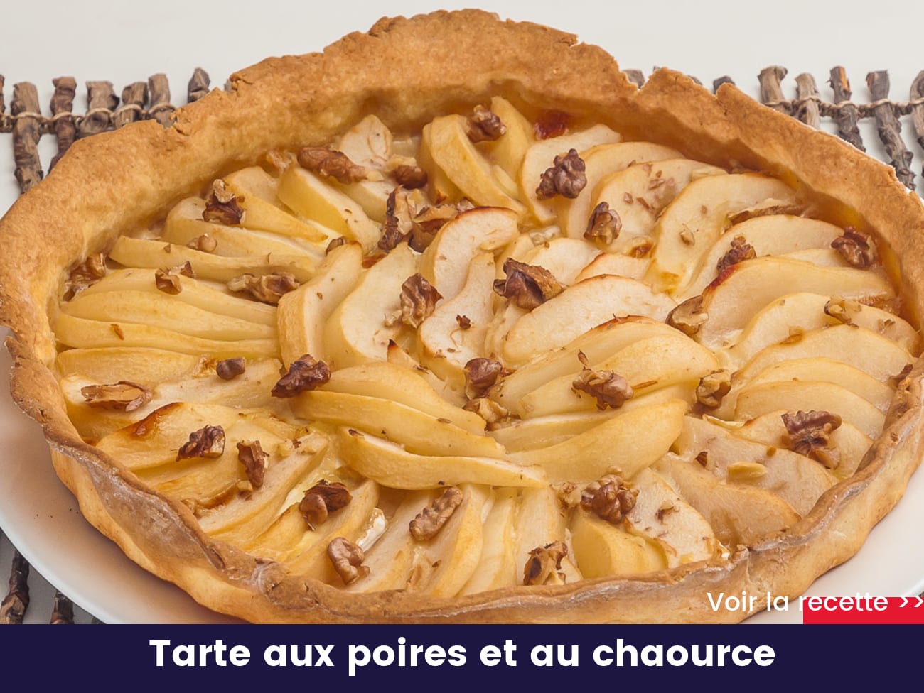 Tarte aux poires et au chaource